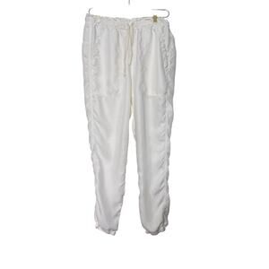 Johnny Was Pete & Greta Jogger Pants Lightweight Minimalist White Women S